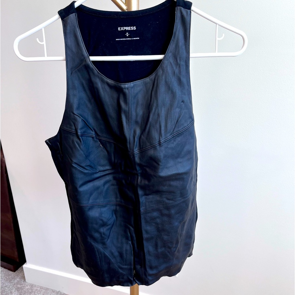 Victoria Secret. Black. Faux leather front, fabric back.